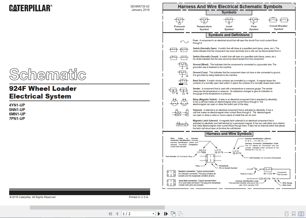 CAT Wheel Type Loader 924F Electrical Schematic (1)