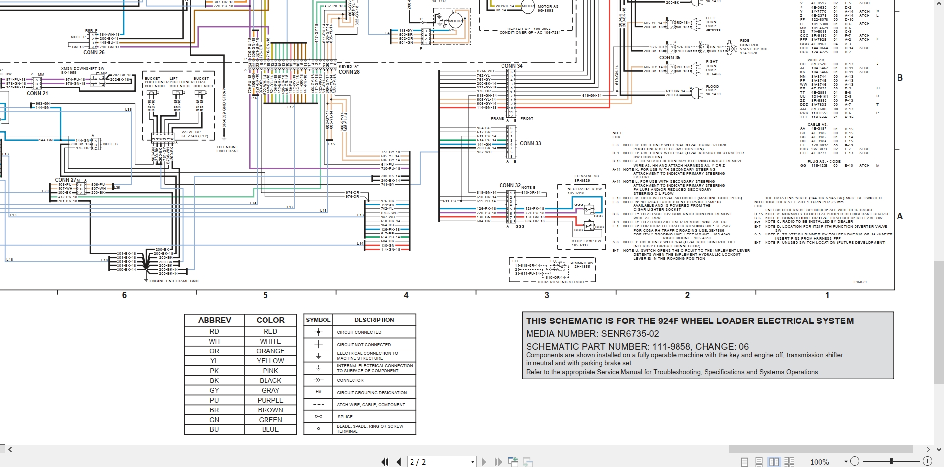 CAT Wheel Type Loader 924F Electrical Schematic (2)
