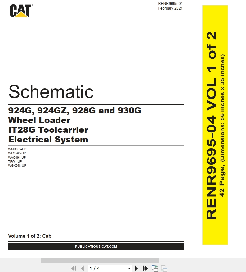 CAT Wheel Type Loader 924GZ Electrical Hydraulic Schematic (1)