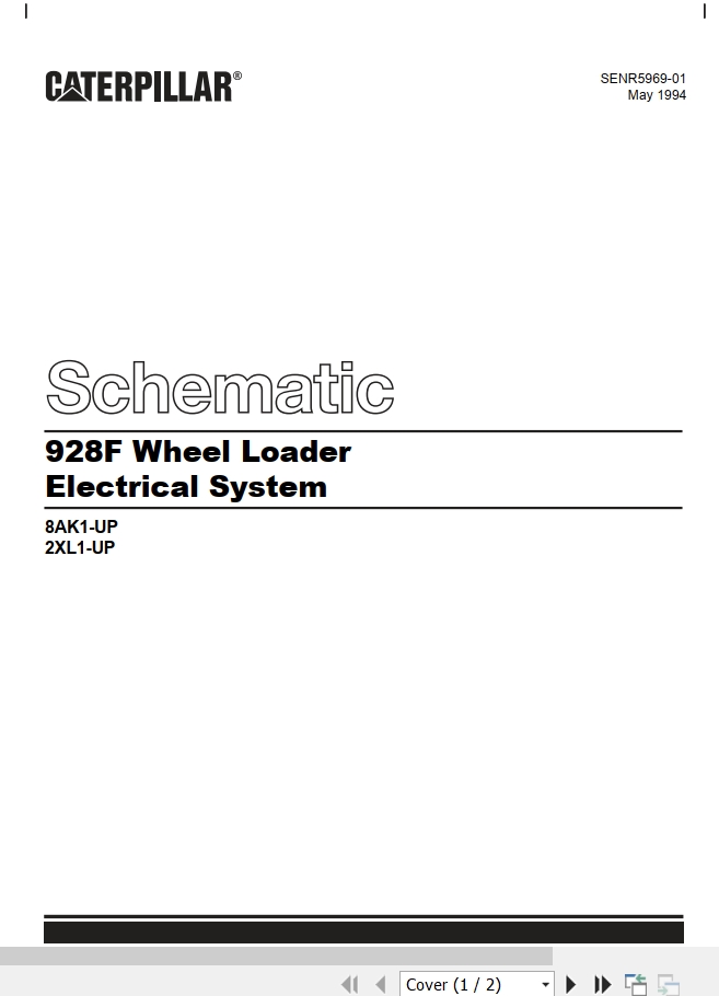 CAT Wheel Type Loader 928F Electrical Schematic SENR5969 01 1994 (1)