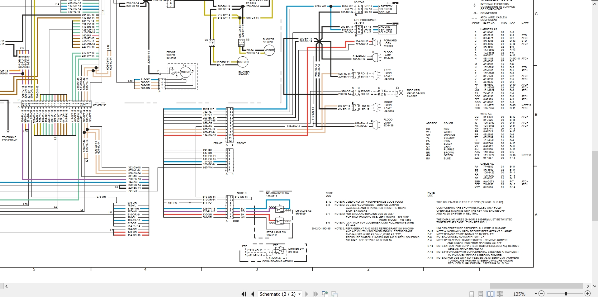 CAT Wheel Type Loader 928F Electrical Schematic SENR5969 01 1994 (2)