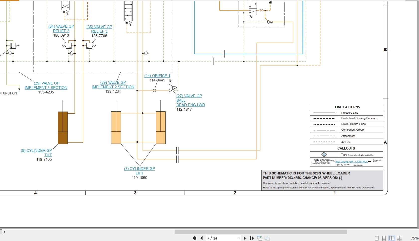CAT Wheel Type Loader 928G Electrical Hydraulic Schematic (3)