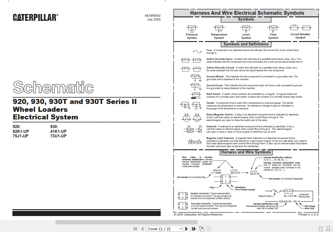CAT Wheel Type Loader 930 Electrical Hydraulic Schematic (1)
