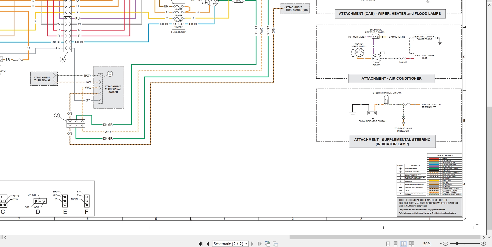 CAT Wheel Type Loader 930 Electrical Hydraulic Schematic (2)