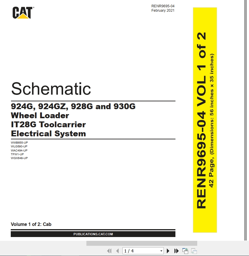 CAT Wheel Type Loader 930G Electrical Hydraulic Schematic (1)