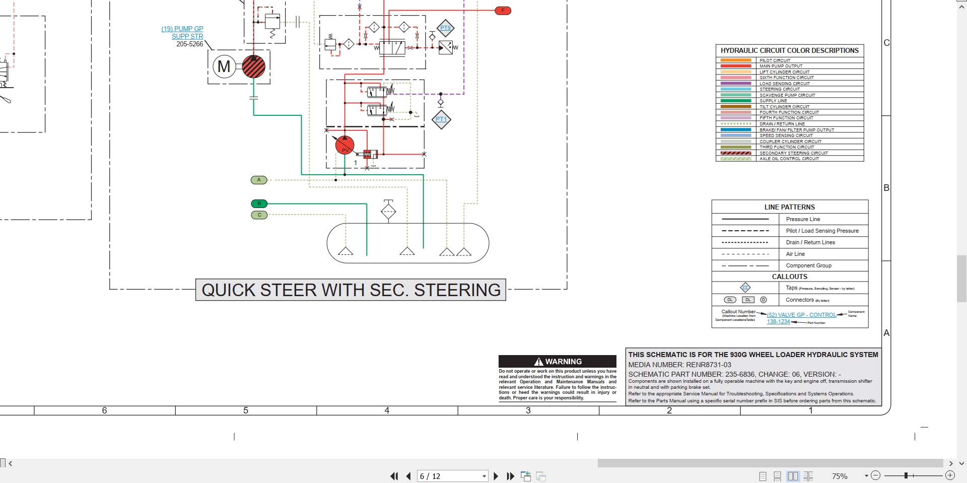 CAT Wheel Type Loader 930G Electrical Hydraulic Schematic (3)