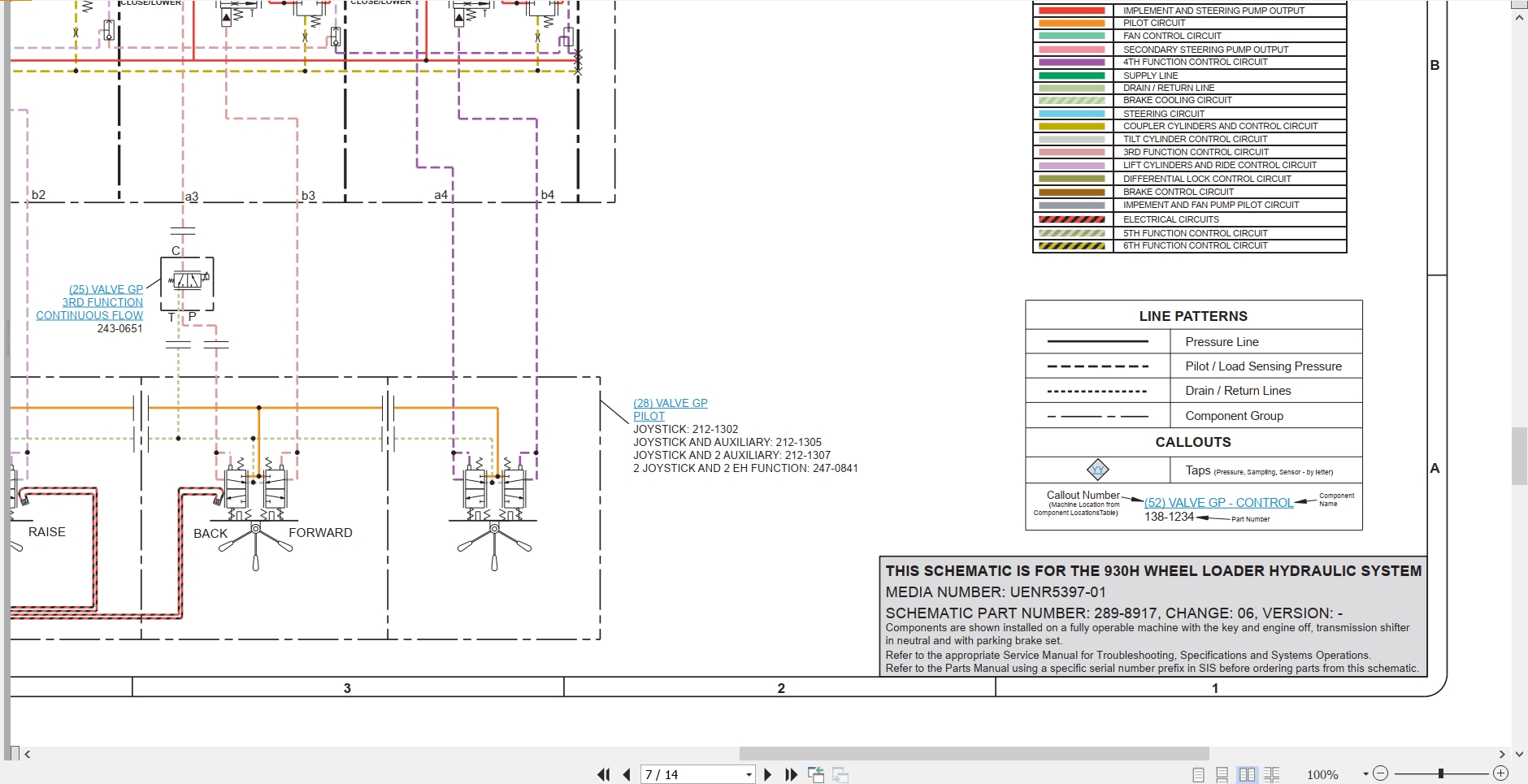 CAT Wheel Type Loader 930H Electrical Hydraulic Schematic (3)
