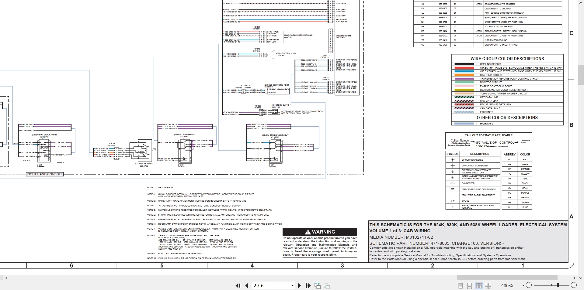CAT Wheel Type Loader 930K Electrical Hydraulic Schematic (2)