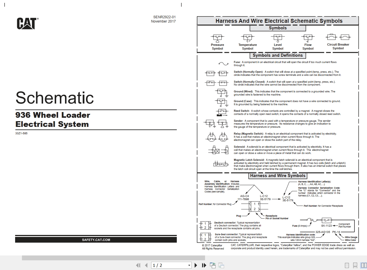 CAT Wheel Type Loader 936 Electrical Hydraulic Schematic (1)