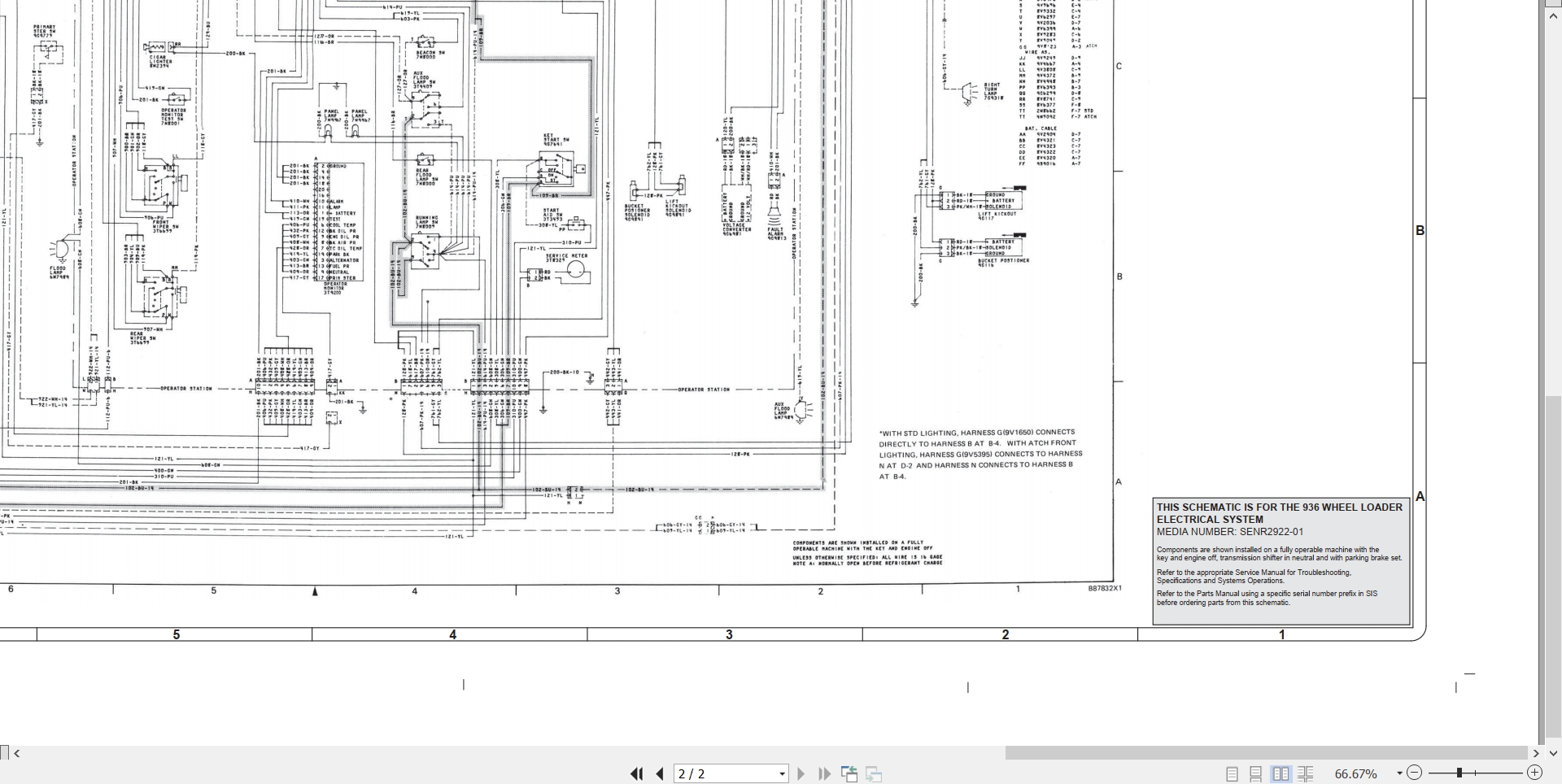 CAT Wheel Type Loader 936 Electrical Hydraulic Schematic (2)