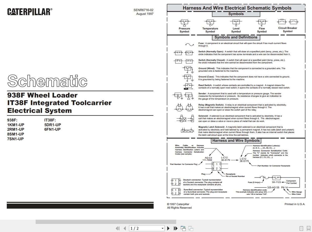 CAT Wheel Type Loader 938F Electrical Schematic (1)