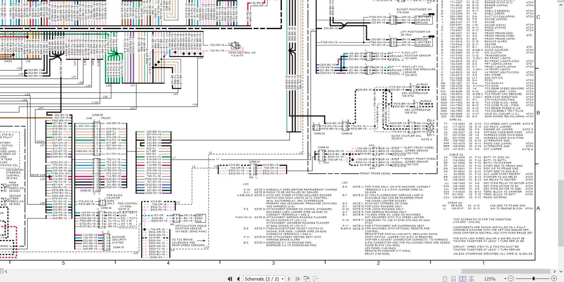 CAT Wheel Type Loader 938G Electrical Hydraulic Schematic (2)