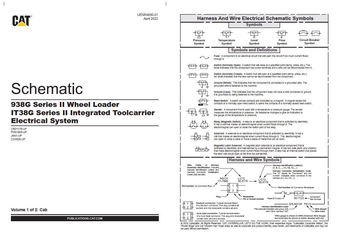 CAT Wheel Type Loader 938G II Electrical Hydraulic Schematic (1)