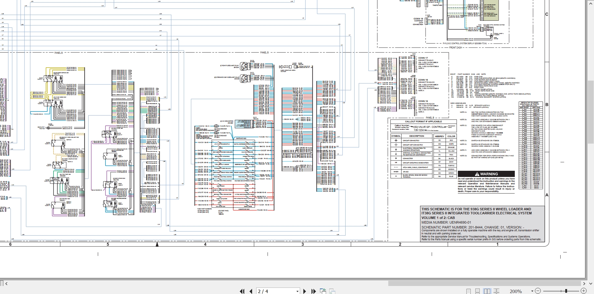CAT Wheel Type Loader 938G II Electrical Hydraulic Schematic (2)