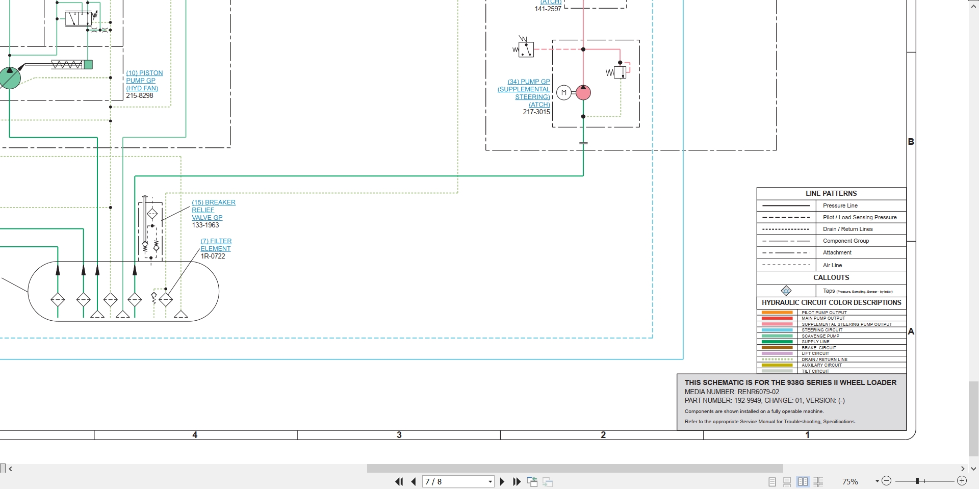 CAT Wheel Type Loader 938G II Electrical Hydraulic Schematic (3)