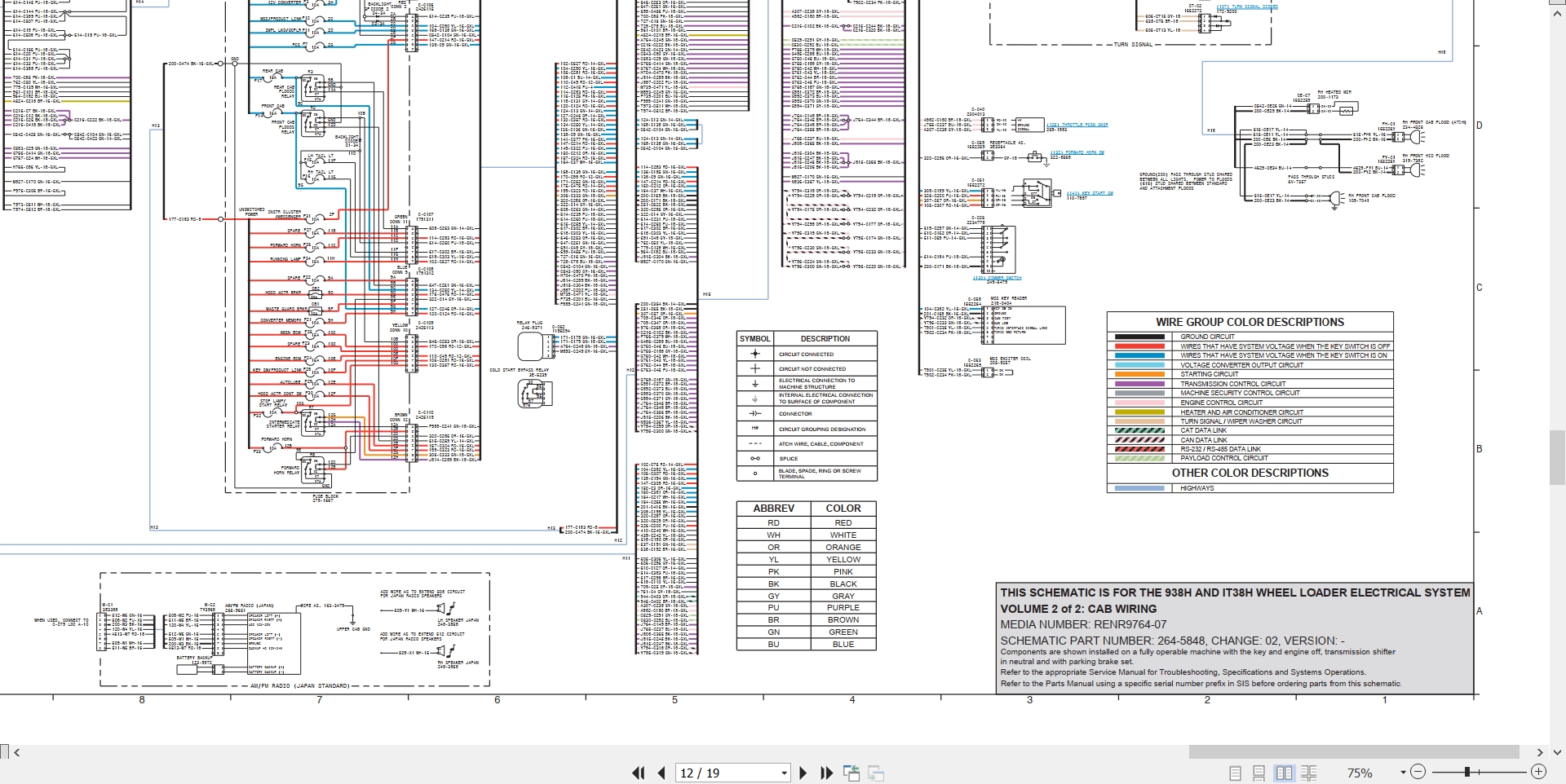 CAT Wheel Type Loader 938H Electrical Hydraulic Schematic (2)
