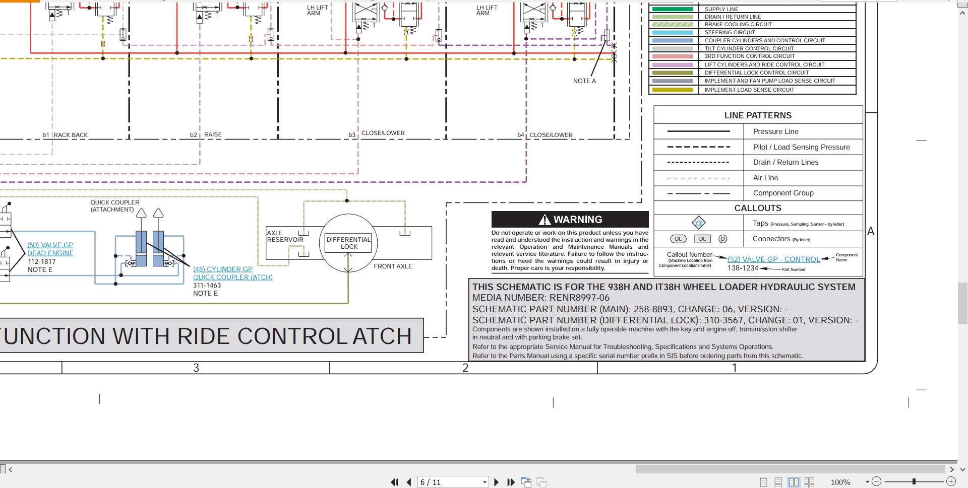 CAT Wheel Type Loader 938H Electrical Hydraulic Schematic (3)