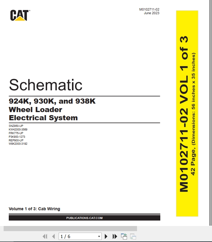 CAT Wheel Type Loader 938K Electrical Hydraulic Schematic (1)