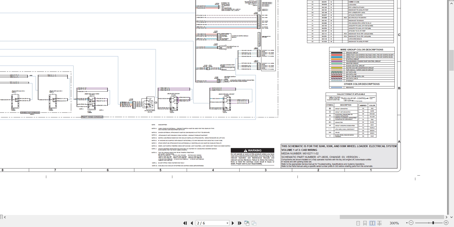 CAT Wheel Type Loader 938K Electrical Hydraulic Schematic (2)