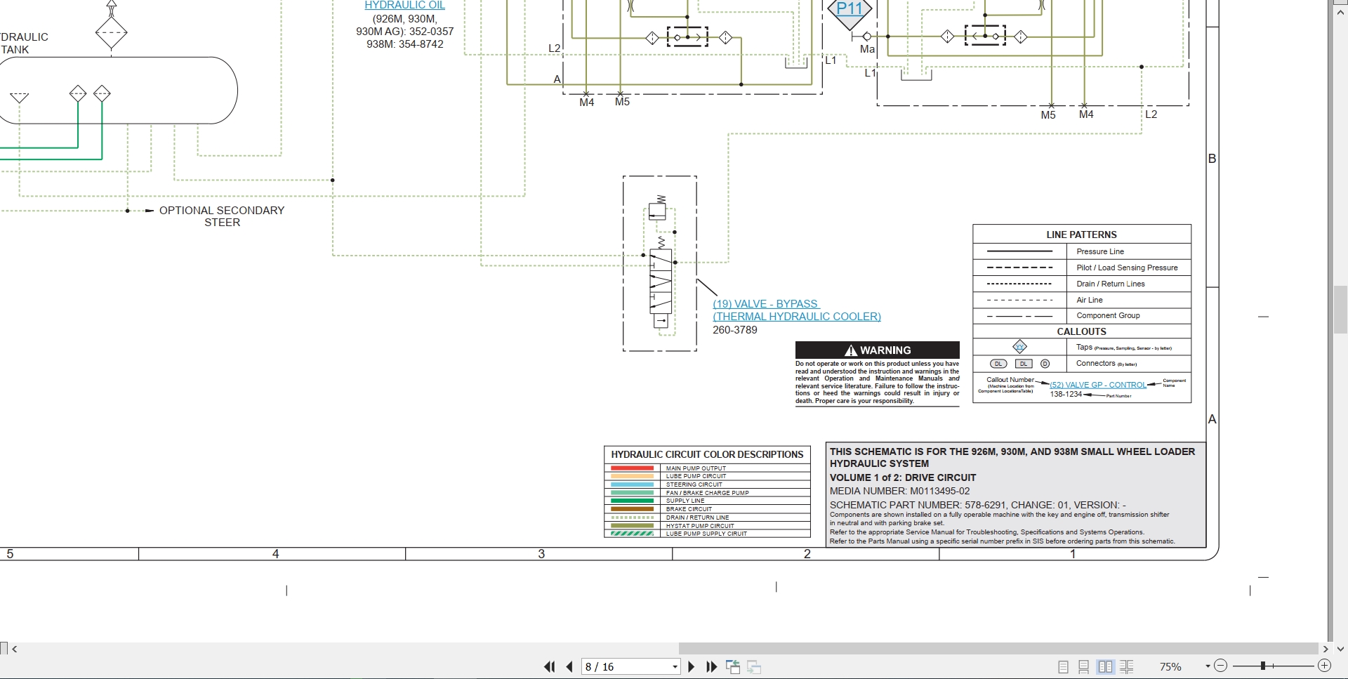 CAT Wheel Type Loader 938M Electrical Hydraulic Schematic (3)