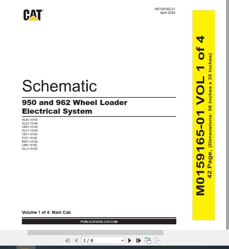 CAT Wheel Type Loader 950 Electrical Hydraulic Schematic (1)
