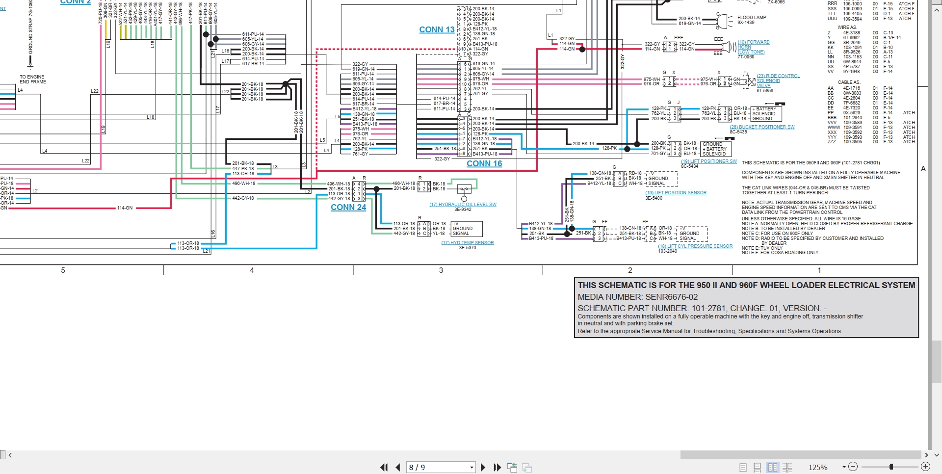 CAT Wheel Type Loader 950F II Electrical Schematic (2)