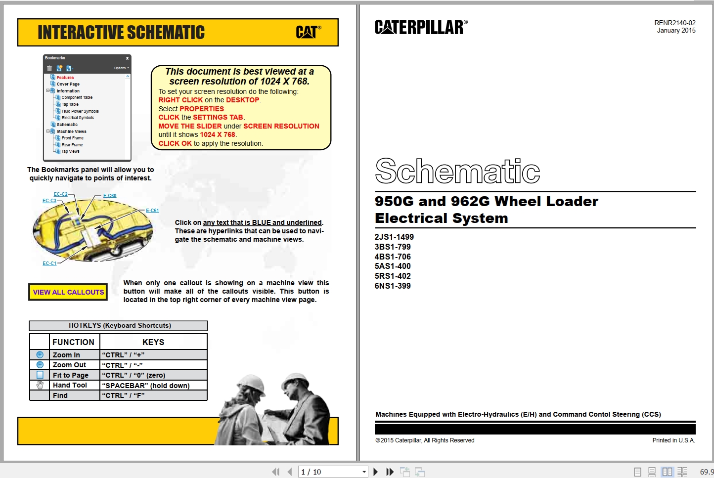 CAT Wheel Type Loader 950G Electrical Hydraulic Schematic (1)