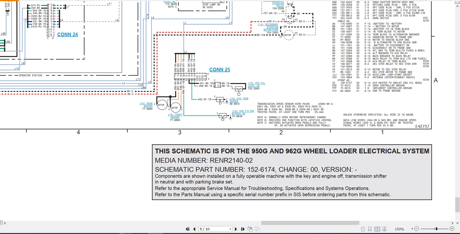 CAT Wheel Type Loader 950G Electrical Hydraulic Schematic (2)