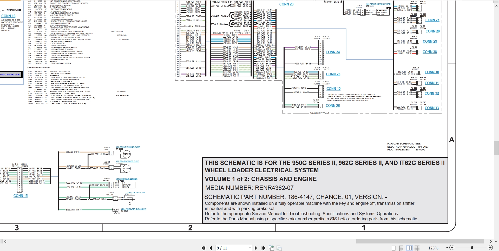 CAT Wheel Type Loader 950G II Electrical Hydraulic Schematic (2)