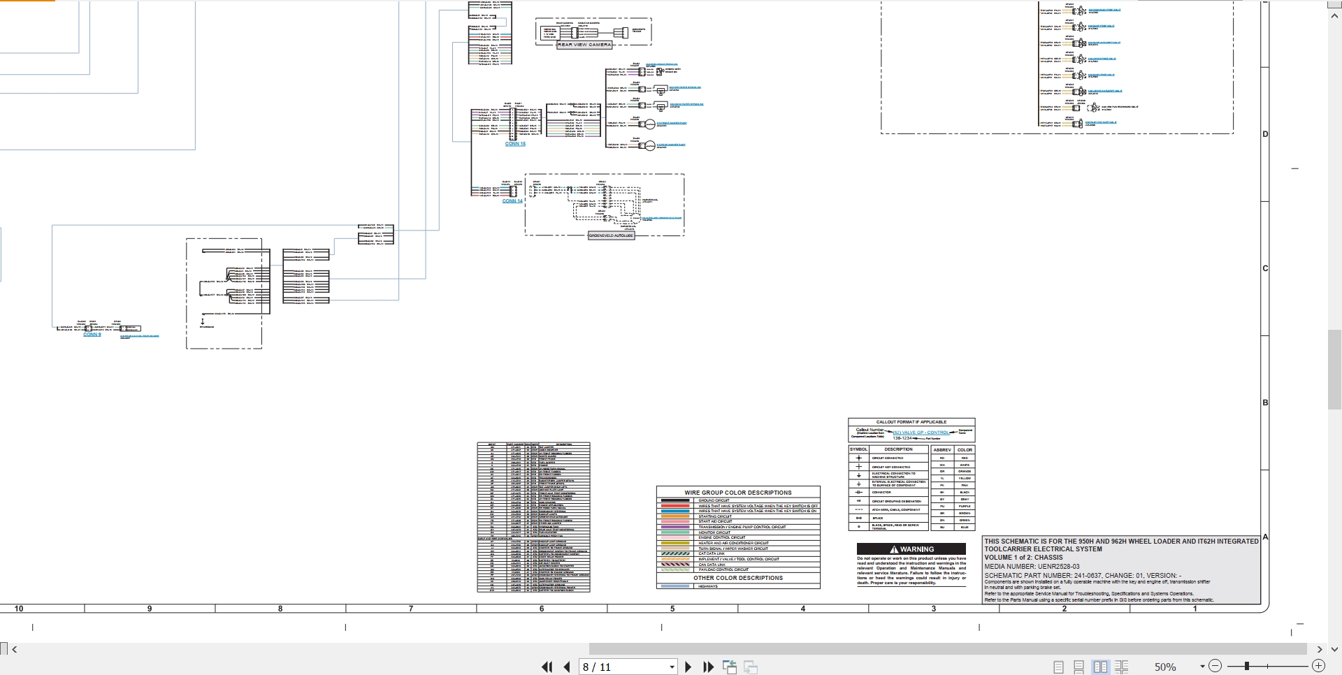 CAT Wheel Type Loader 950H Electrical Hydraulic Schematic (2)
