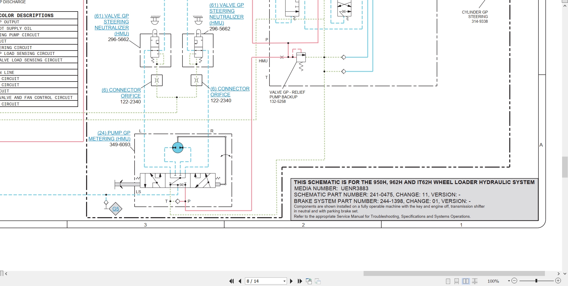 CAT Wheel Type Loader 950H Electrical Hydraulic Schematic (3)