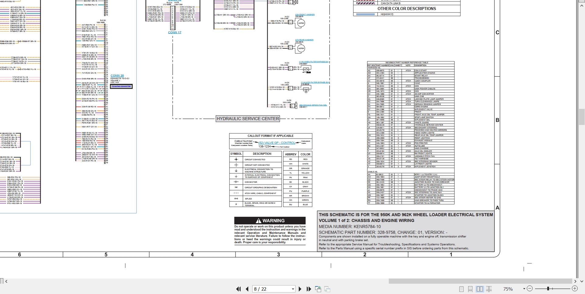 CAT Wheel Type Loader 950K Electrical Hydraulic Schematic (2)