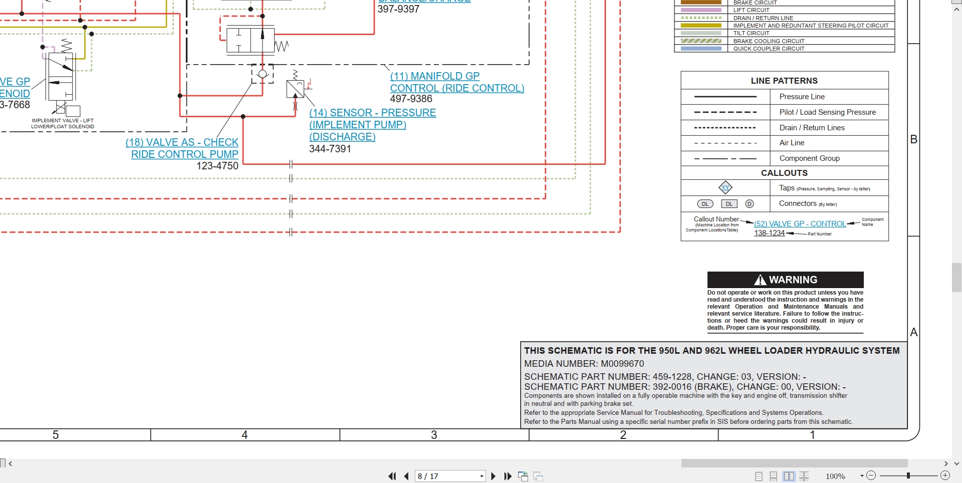 CAT Wheel Type Loader 950L Electrical Hydraulic Schematic (3)