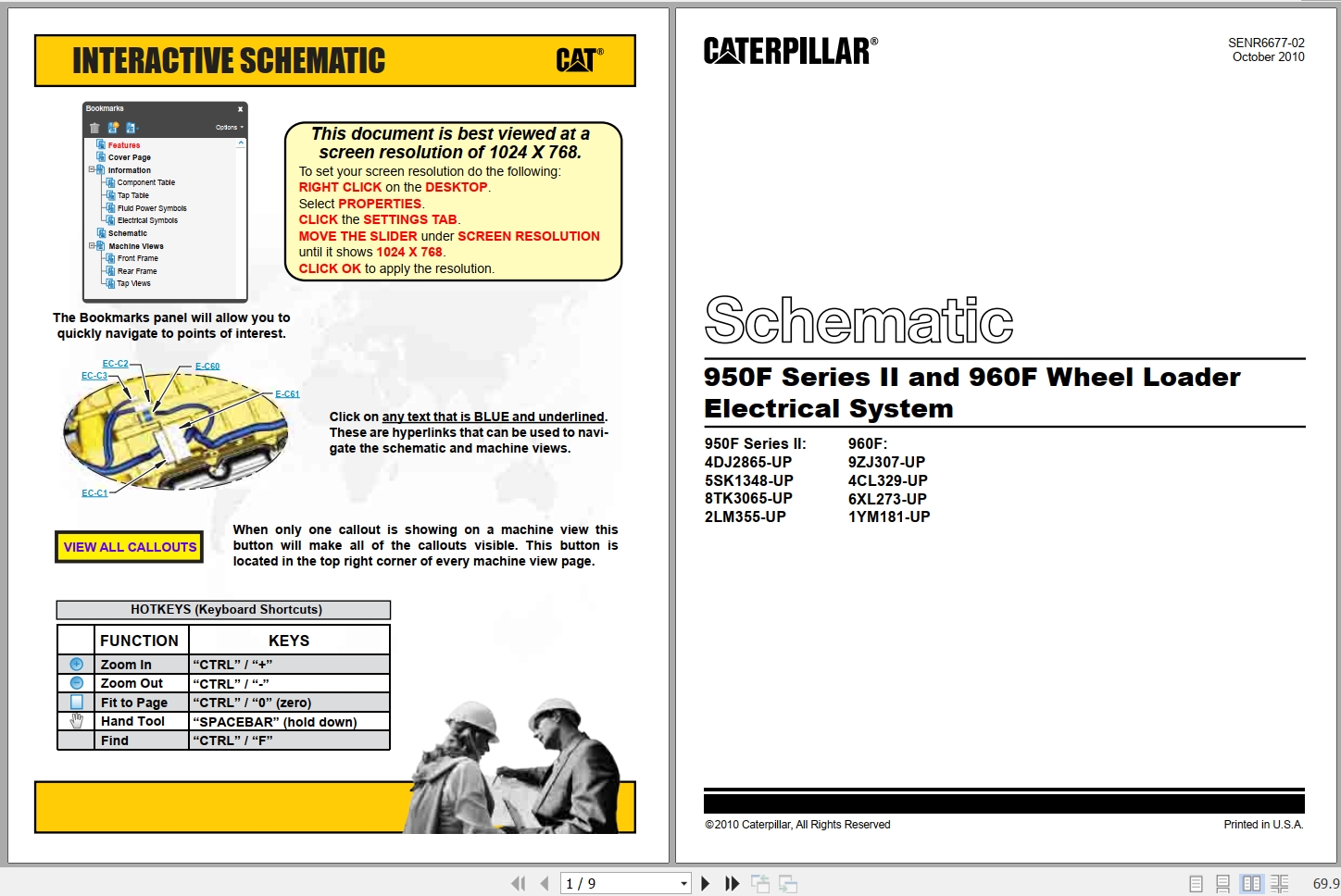 CAT Wheel Type Loader 960F Electrical Hydraulic Schematic (1)