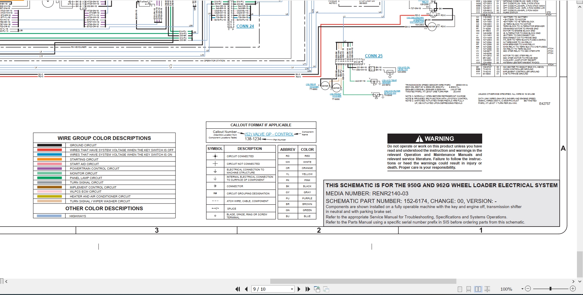 CAT Wheel Type Loader 962G Electrical Hydraulic Schematic (2)