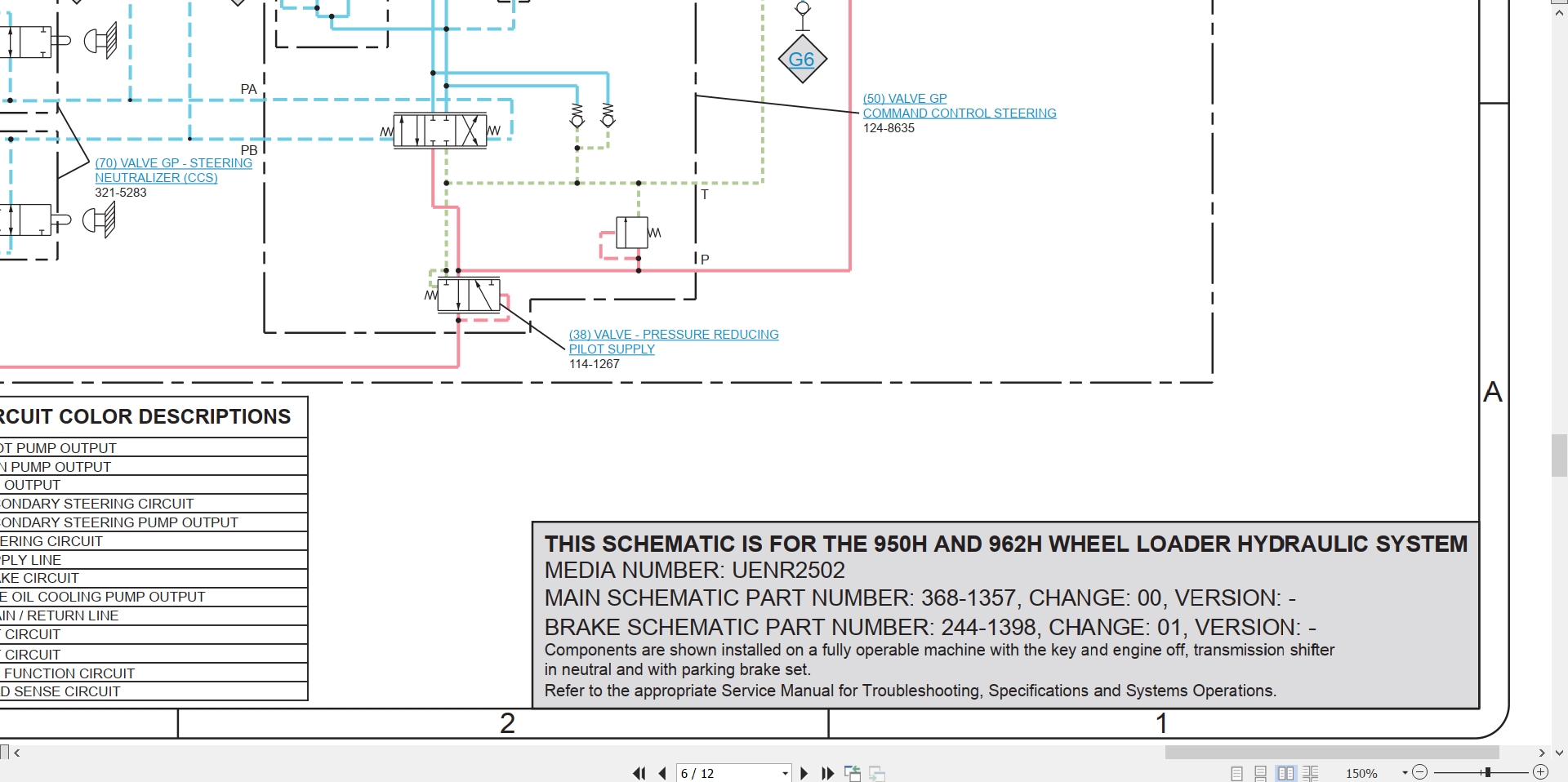 CAT Wheel Type Loader 962H Electrical Hydraulic Schematic (3)