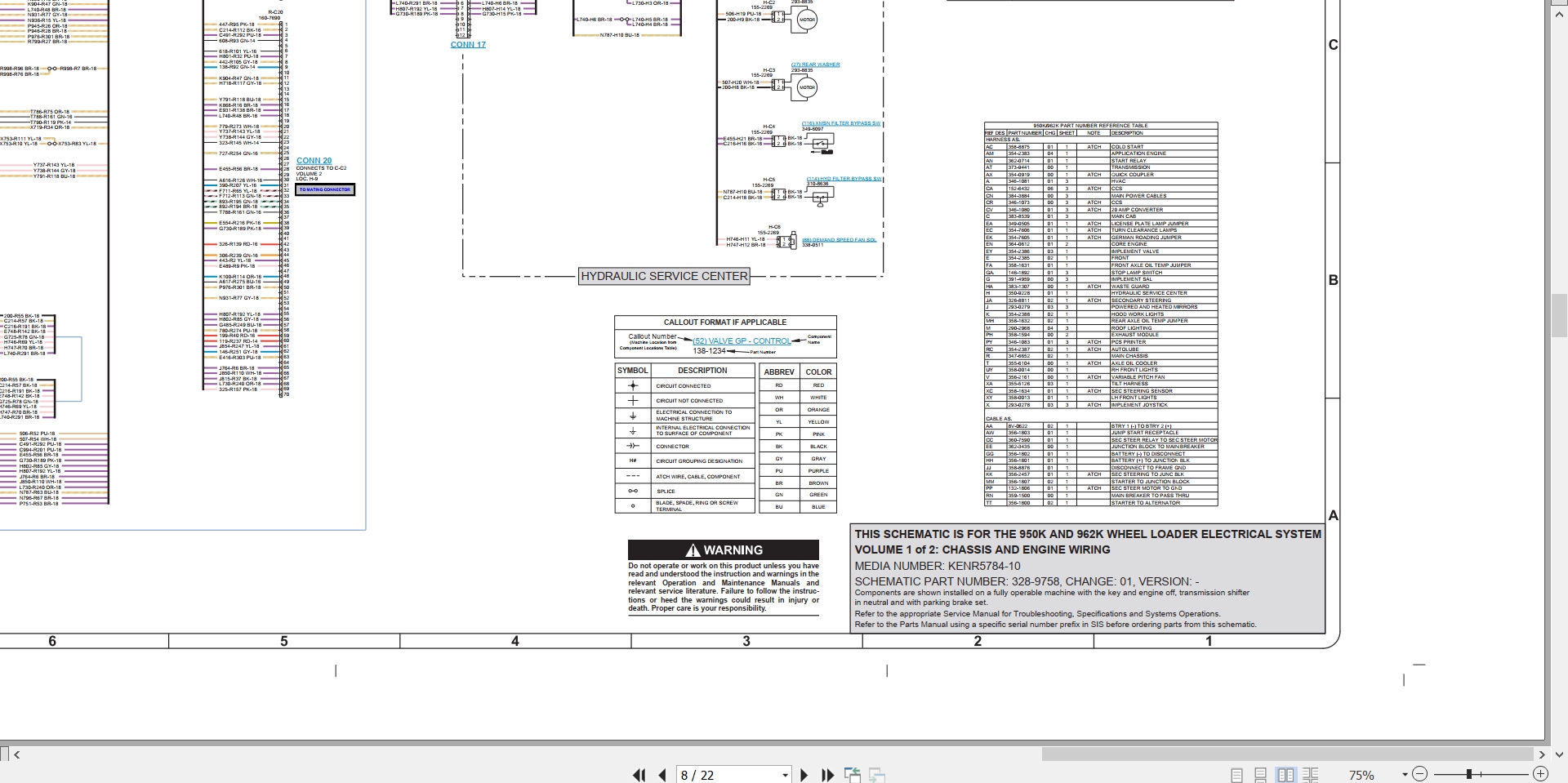 CAT Wheel Type Loader 962K Electrical Hydraulic Schematic (2)