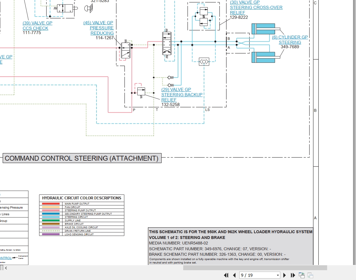 CAT Wheel Type Loader 962K Electrical Hydraulic Schematic (3)