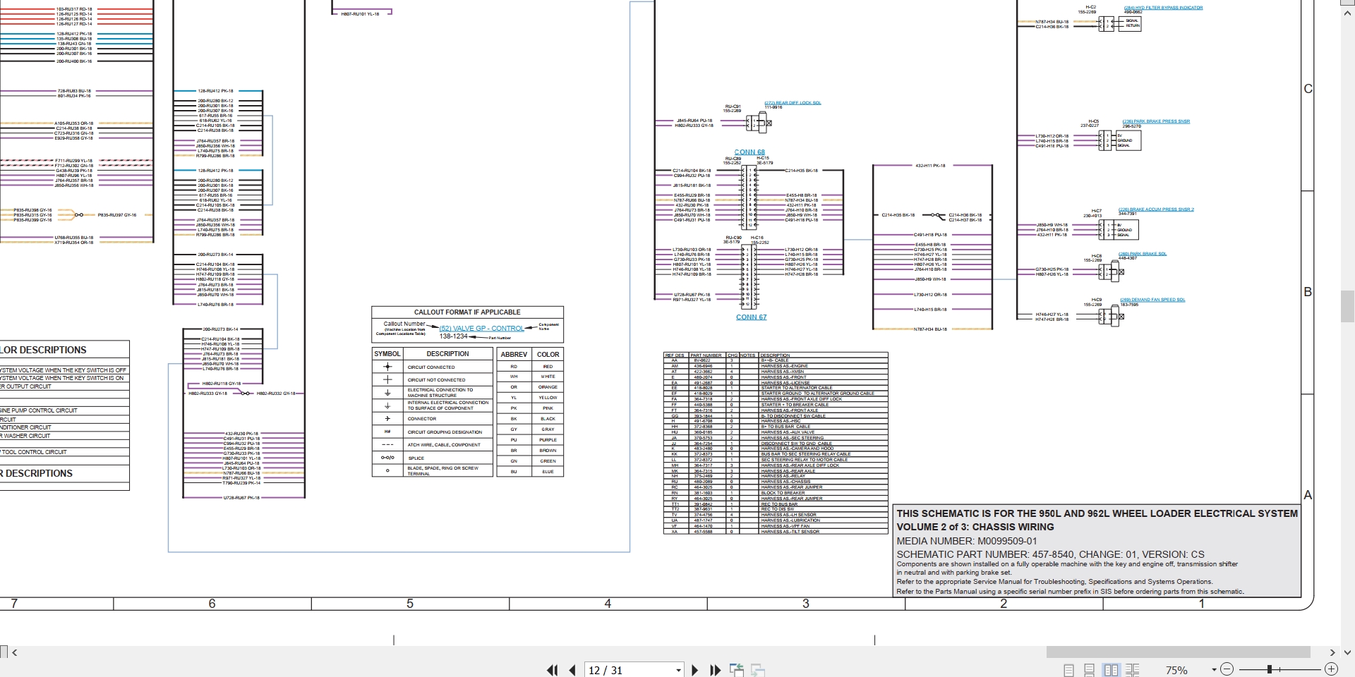 CAT Wheel Type Loader 962L Electrical Hydraulic Schematic (2)