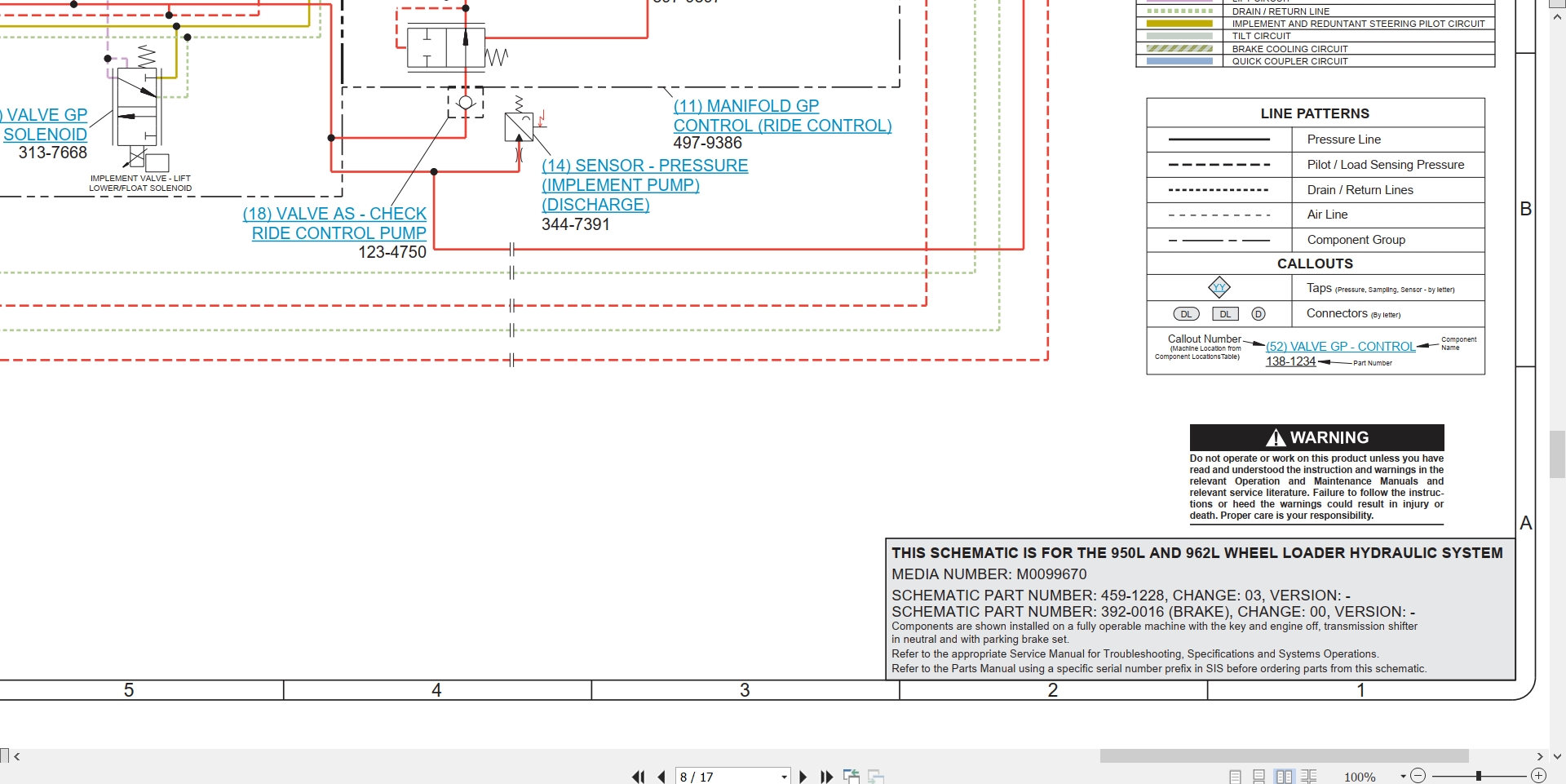 CAT Wheel Type Loader 962L Electrical Hydraulic Schematic (3)
