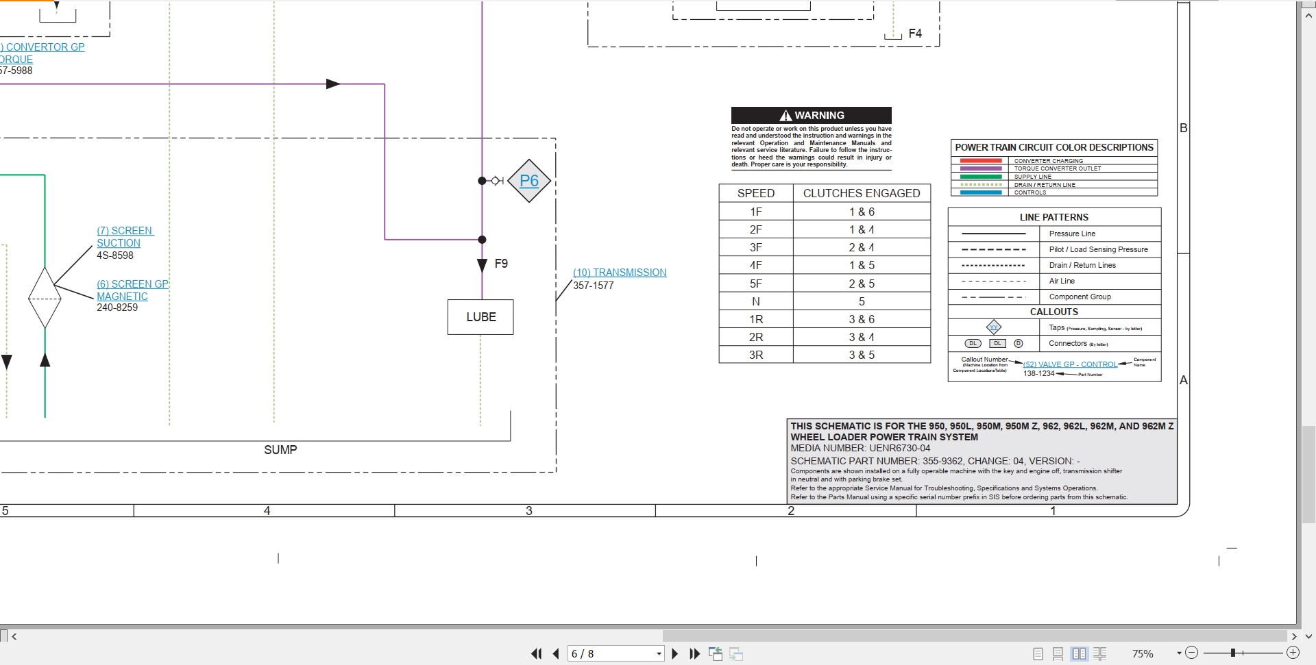 CAT Wheel Type Loader 962L Electrical Hydraulic Schematic (4)