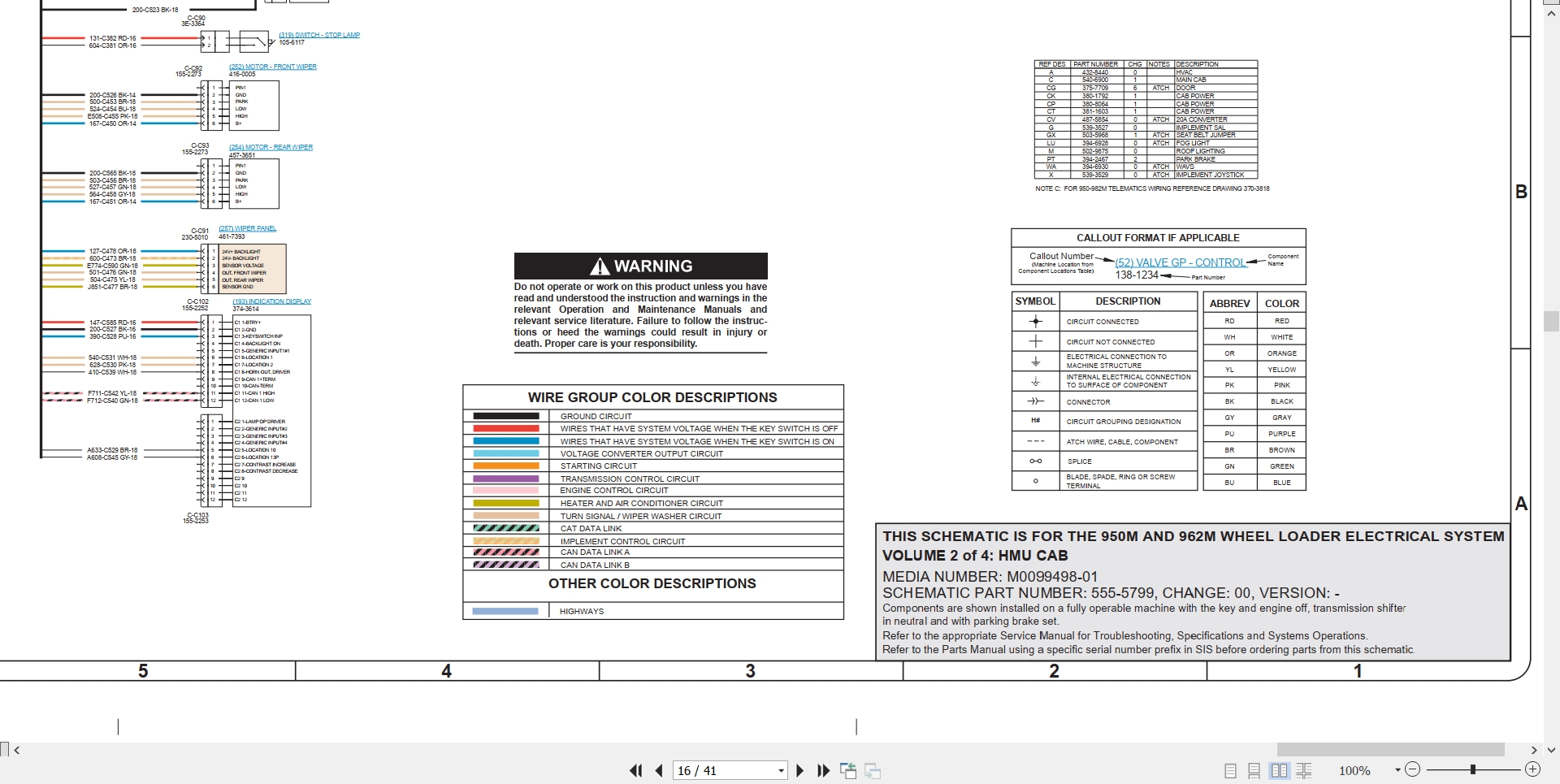CAT Wheel Type Loader 962M Electrical Hydraulic Schematic (2)