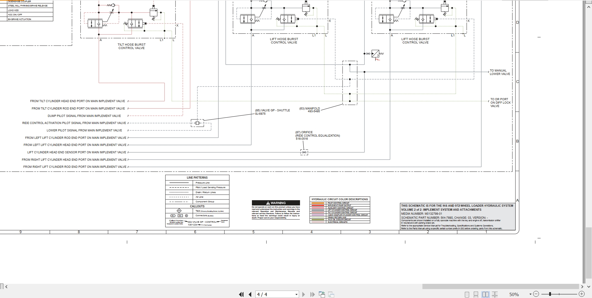 CAT Wheel Type Loader 966 Electrical Hydraulic Schematic (3)