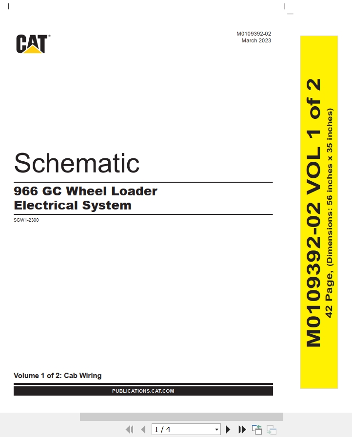 CAT Wheel Type Loader 966 GC Electrical Hydraulic Schematic (1)