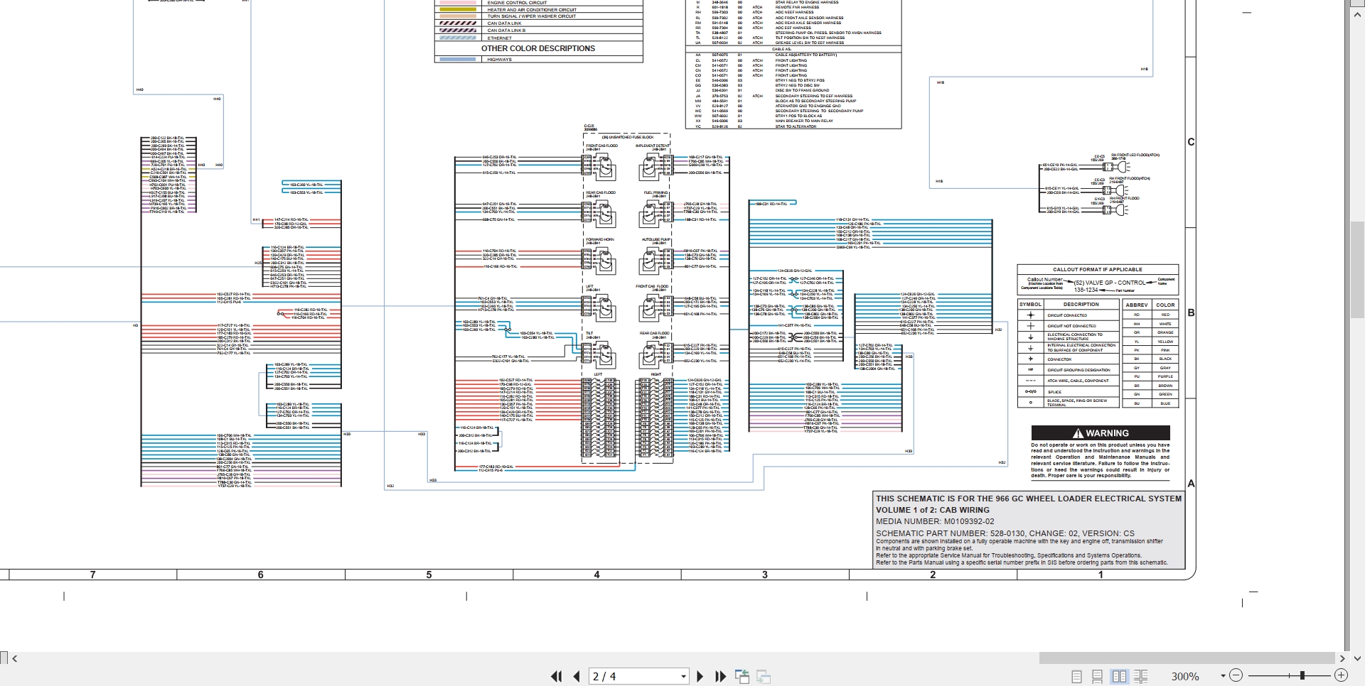 CAT Wheel Type Loader 966 GC Electrical Hydraulic Schematic (2)