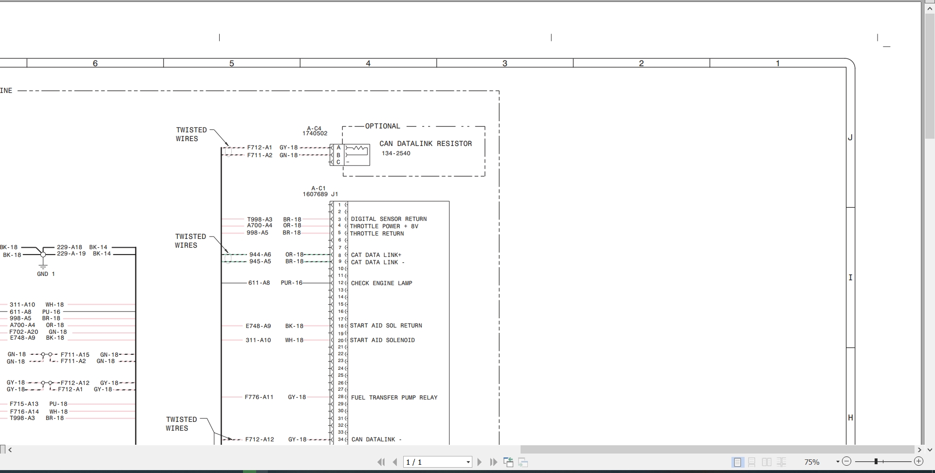 CAT Wheel Type Loader 966D II Tier 3 Electrical Schematic UENR5480 00 (2)