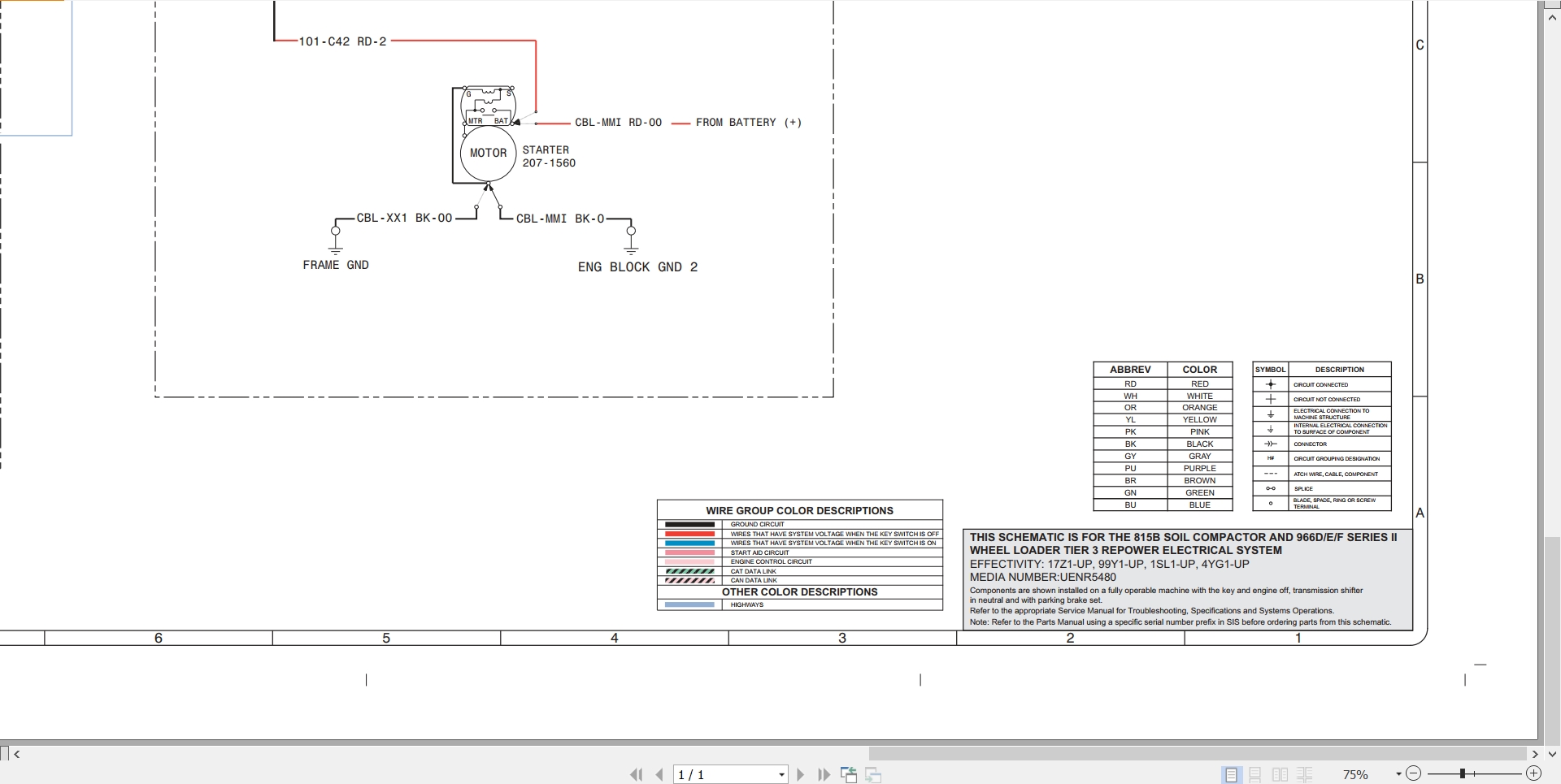 CAT Wheel Type Loader 966E II Tier 3 Electrical Schematic UENR5480 00 (1)