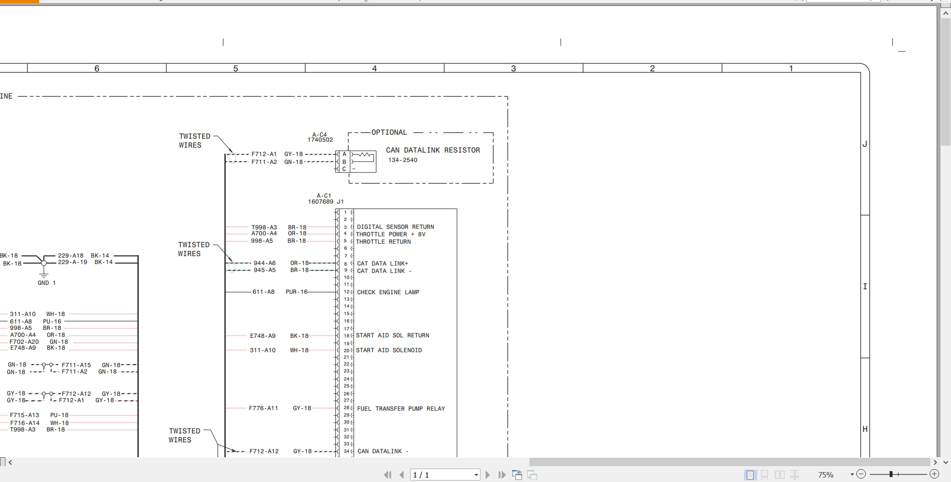 CAT Wheel Type Loader 966E II Tier 3 Electrical Schematic UENR5480 00 (2)