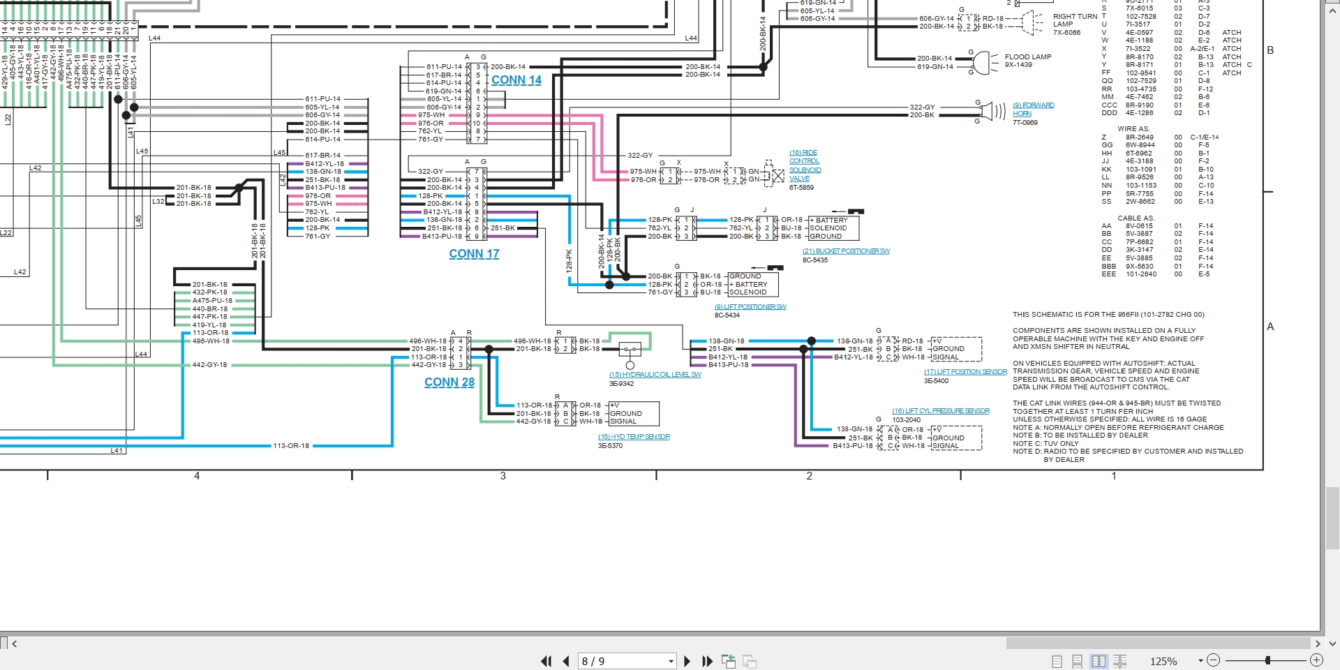 CAT Wheel Type Loader 966F II Electrical Hydraulic Schematic (2)