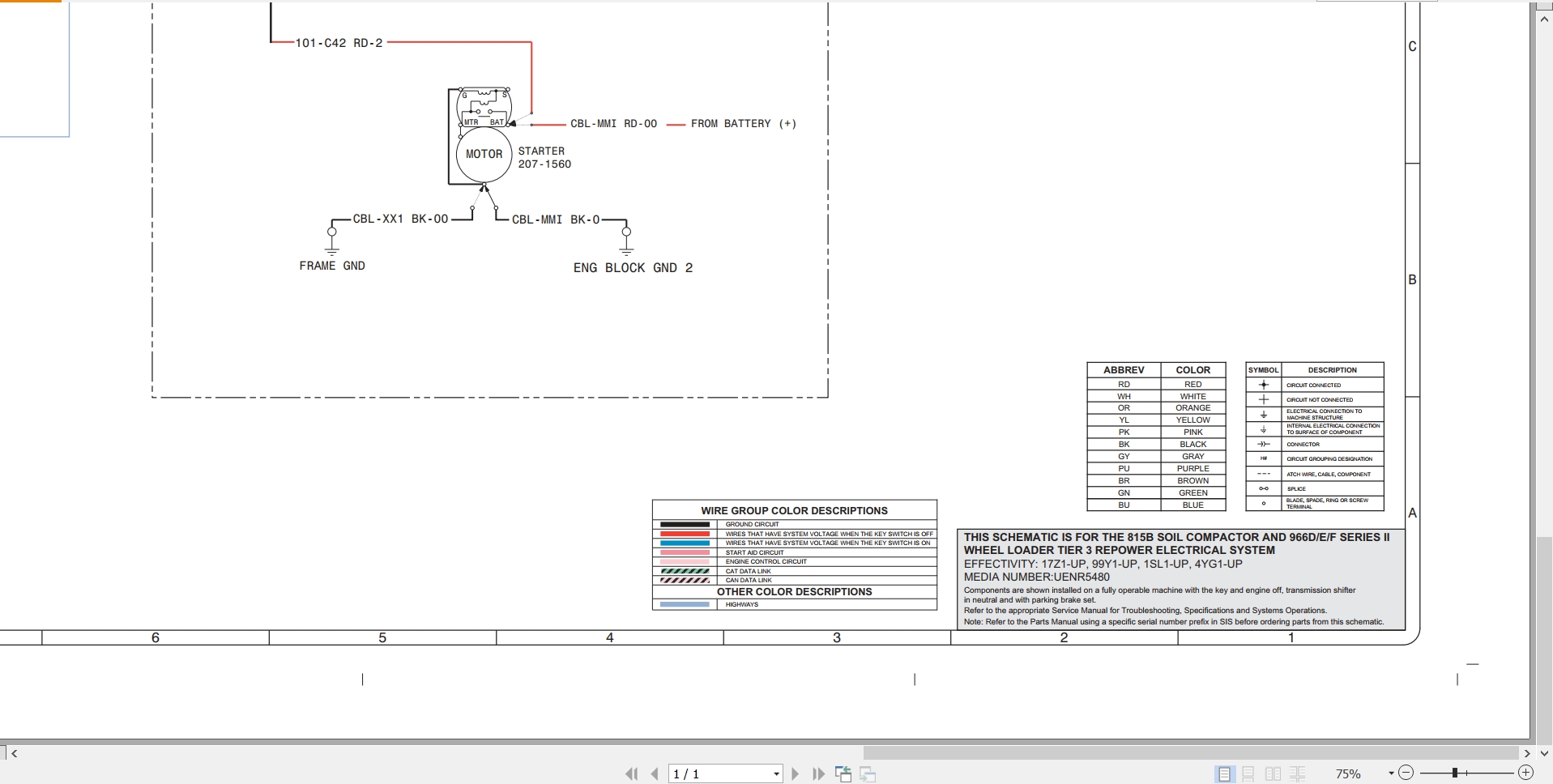 CAT Wheel Type Loader 966F II Tier 3 Electrical Schematic UENR5480 00 (1)